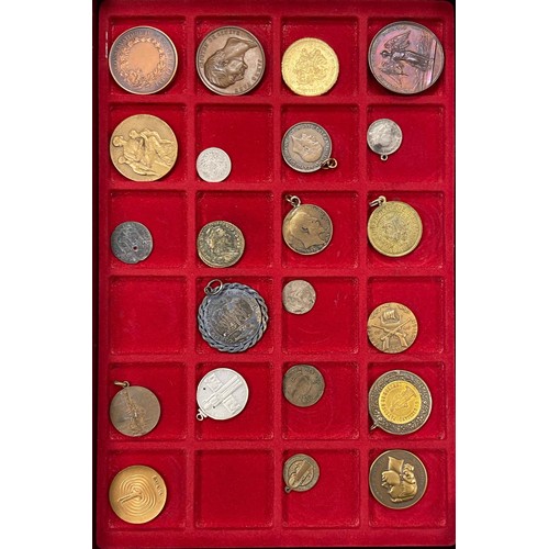 38 - A collection of World coins and Medallions from the 19th & 20th Century, in 2 albums and 7 trays, st... 