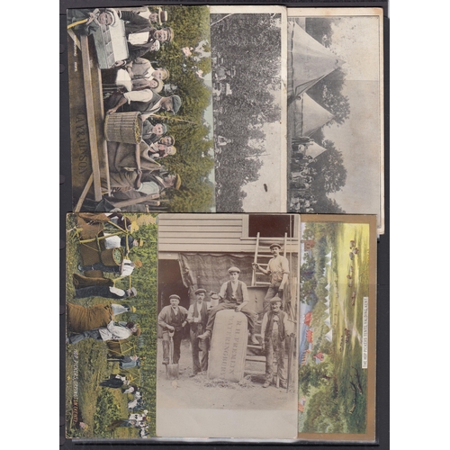 407 - A collection of 150+ Hop Picking postcards, mainly early period, including many RPs, condition gener... 