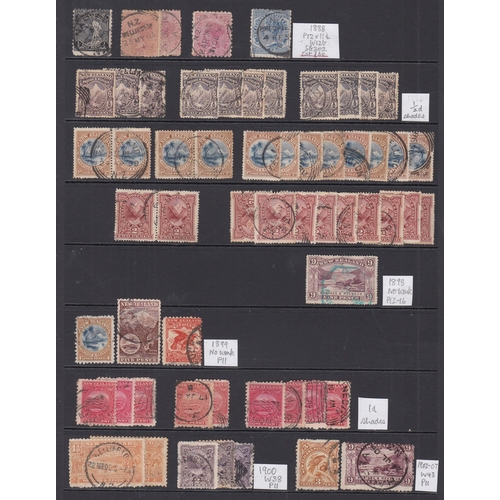 727 - QV and EDVII used selection of 140 stamps laid out on three Hagner stock sheets, mixed condition, wi... 