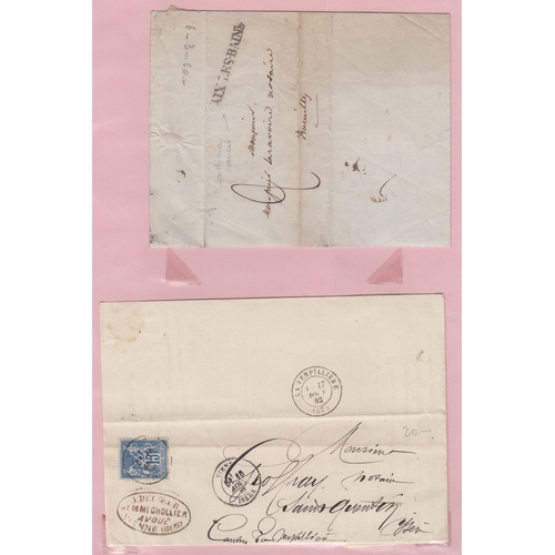 594 - Collection of French and Swiss early Postal History housed in album period 1850s/1920s. Noted Swiss ... 