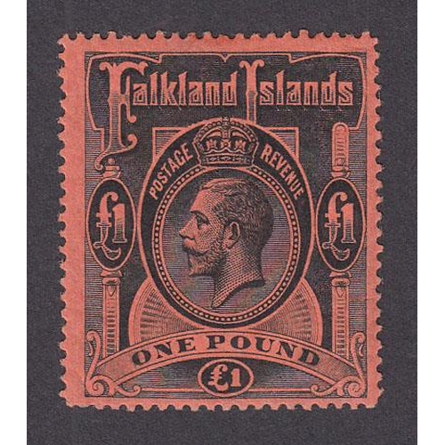 583 - 1912 MCA £1 black on red mint, very light gum wrinkling, fine, fresh appearance, SG69, Cat £550