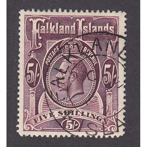 576 - 1912 MCA 5/- maroon fine used, SG67b, Cat £160