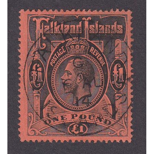 578 - 1912 MCA £1 black on red fine used, SG69, Cat £600