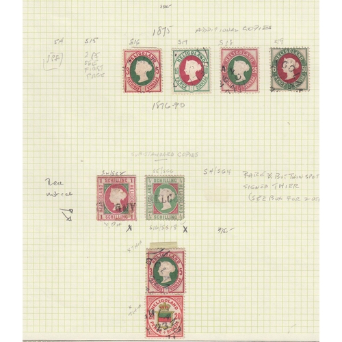 363 - Heligoland - Clean chiefly G/F used collection on 3x album pages 1867/90, varied dies and denominati... 