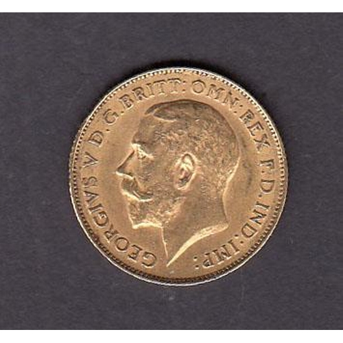 77 - UK 1913 gold half Sovereign, in good condition