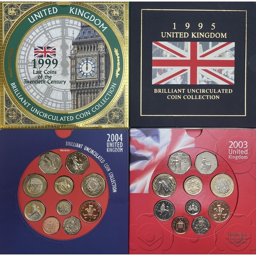 137 - Collection of GB Coin Year Sets for the years 1995/2000 complete, additional years 1986/2003 & 2004 ... 