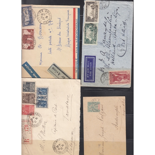 357 - Collection of vintage World covers in envelope, noted early French and Belgian Colonies, QV Canada m... 