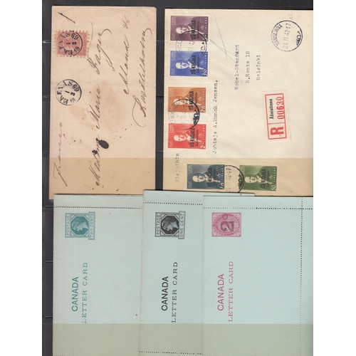 357 - Collection of vintage World covers in envelope, noted early French and Belgian Colonies, QV Canada m... 