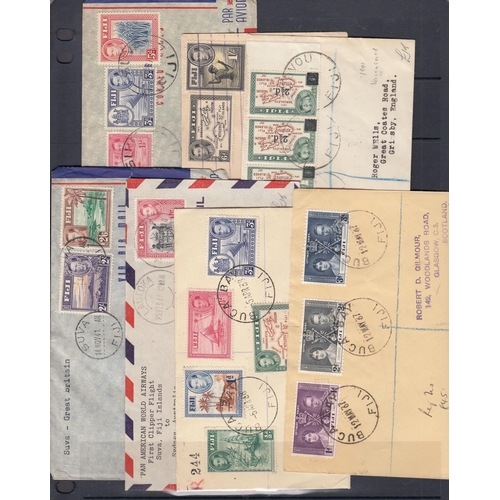 589 - 1937/47 seven KGVI covers with 1941 9½d rated Censor cover to USA, 1941 1s6d rated First Flight to H... 