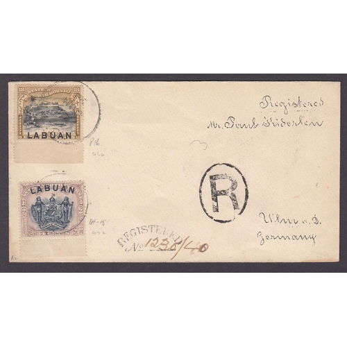 1029 - 1898 small Registered cover to Germany franked with 18c & 24c SG96a & 97a, stamps Cat at £115 SG rat... 