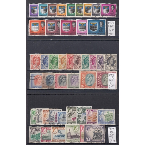 365 - British Africa - 1953/68 nine different used defin sets incl Gambia 1953, KUT 1954, Malawi 1968, Nor... 