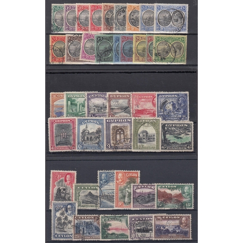 366 - 1923/34 used selection with Canada 1928 1c-$1 set 11 vals SG275/85, Ceylon 1935 2c-1r set 11 vals SG... 