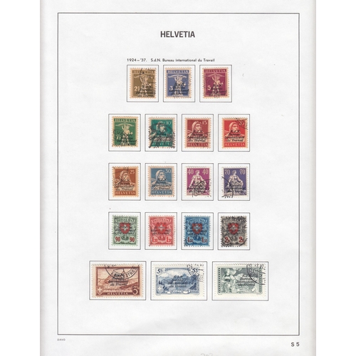 1159 - 1922/60 International Organization etc, exceptional used collection on Davo leaves mainly complete, ... 