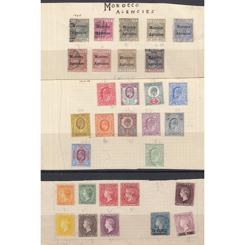 343 - A diverse vintage British Empire mint and used collection on album pages for period QV-KGV with stre... 