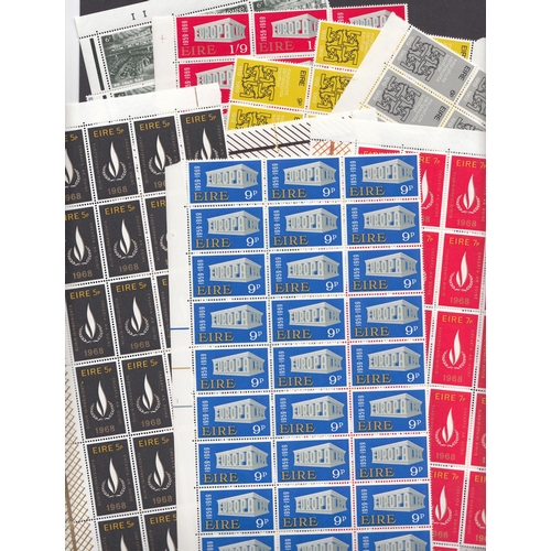 1013 - A quantity of MNH sheets/part sheets and loose Irish stamps housed for 1960s/70s mainly in sets, som... 