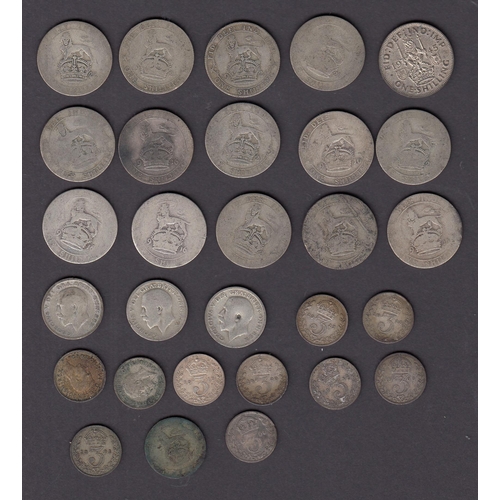 132 - A small accumulation of mainly circulated UK 20th Century coins, including 400g of pre 1947 silver c... 