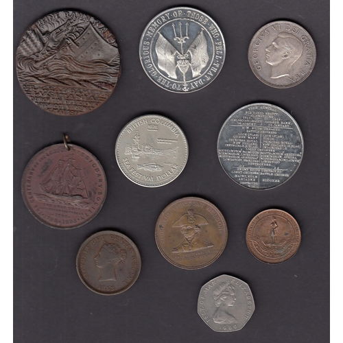 98 - A small World Coin and Medallion collection, mainly 20th Century noted Lusitania Medal, British & Fo... 