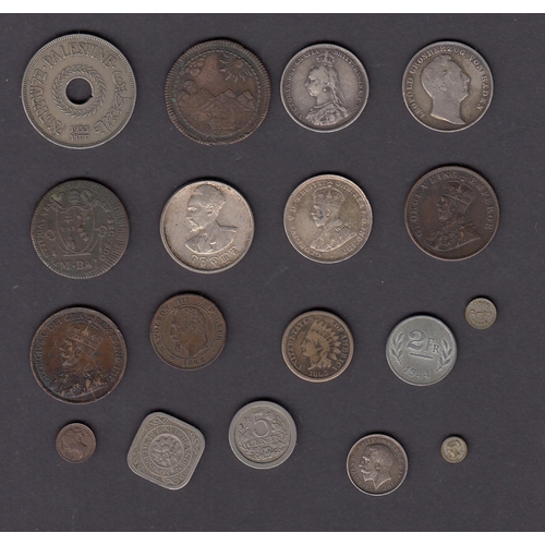 69 - A small World coin accumulation of mainly circulated 19th & 20th Century coins loose plus framed Cop... 