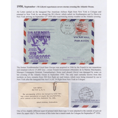 360 - Shipwreck Mail - a collection of 12x global examples from 1842 to mid 20th Century written up on exh... 