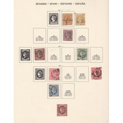 290 - A four volume accumulation of Spanish stamps from the 19th  Century to the 1970s, remaindered in pla... 