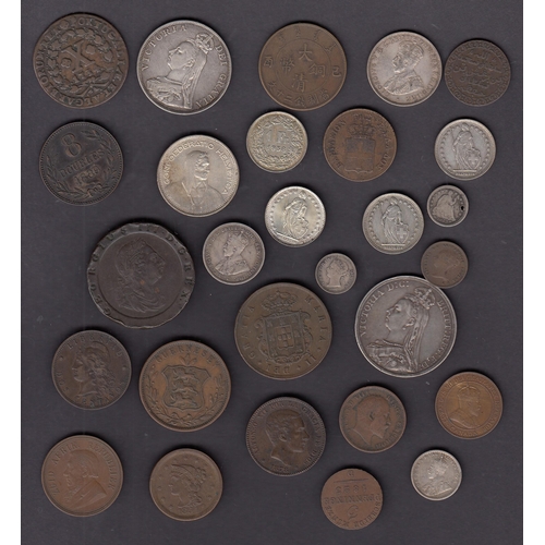 71 - A World mainly circulated 19th & 20th Century coins, strength in European coins, noted GB 1889 silve... 