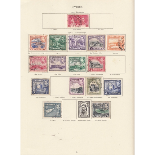 222 - A British Commonwealth collection in sparsely filled KGVI four volume pre-printed albums and on New ... 