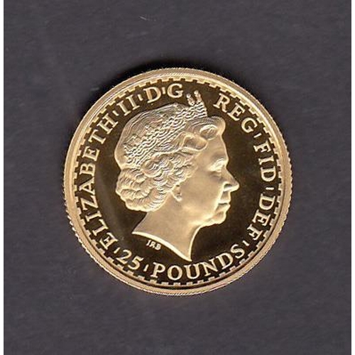 26 - UK 1999 gold proof £25 Britannia, boxed with CoA