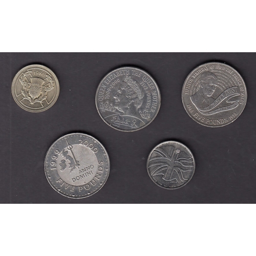 105 - A small accumulation of UK 20th Century coins, including £5 coins face £70 and 1995 £2 uncirculated ... 