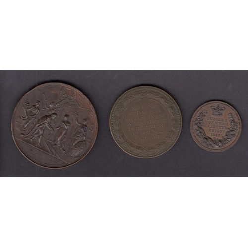 123 - A group of 3 Victorian medallions, including Jubilee medallion and Science and Art Department medal