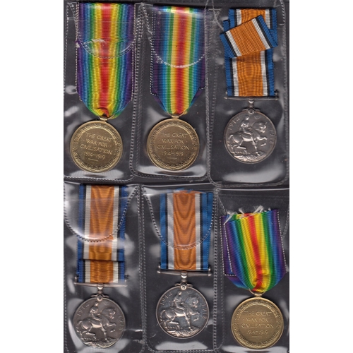 167 - UK WWI x3 British War Medals and x3 Victory Medals, in good condition