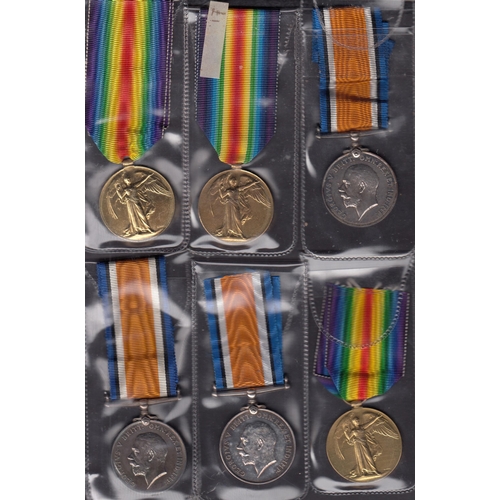 167 - UK WWI x3 British War Medals and x3 Victory Medals, in good condition