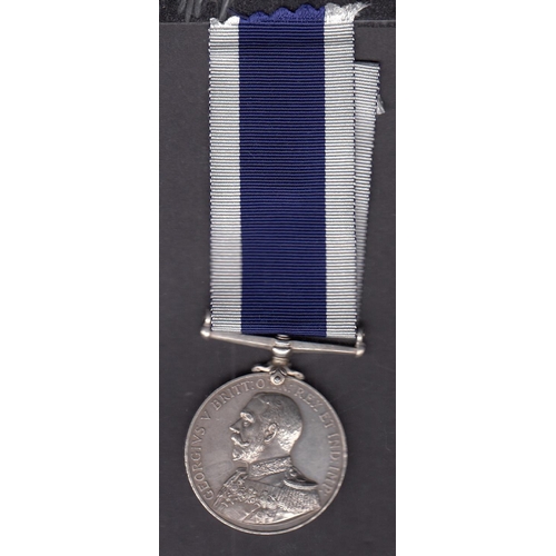 174 - UK KGV Royal Naval Long Service and Good Conduct Medal, awarded to 343725 W.E.ROSE. BLKTH. H.M.S. AN... 