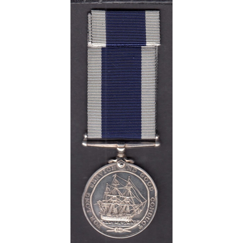 175 - UK KGVI Royal Naval Long Service and Good Conduct medal, awarded to K.X. 78777 A.J. MAUGHAN. L.STO. ... 