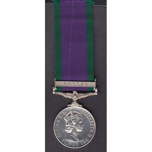 178 - UK QEII General Service Medal with Borneo bar, awarded to 23858589. SPR.I.M. CLARKE.RE.