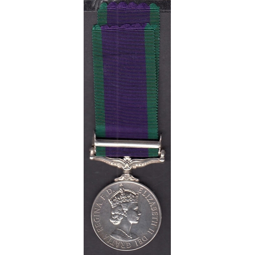 180 - UK QEII General Service Medal with South Arabia bar, awarded to 24101359 PTE.L.K. WILKINSON. PWO.