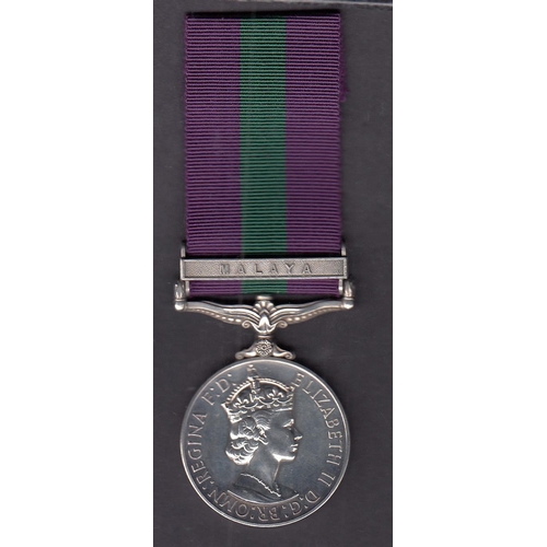 181 - UK QEII General Service Medal with Malaya bar, awarded to 22737314 PTE.R.O. RALPH.QUEENS.