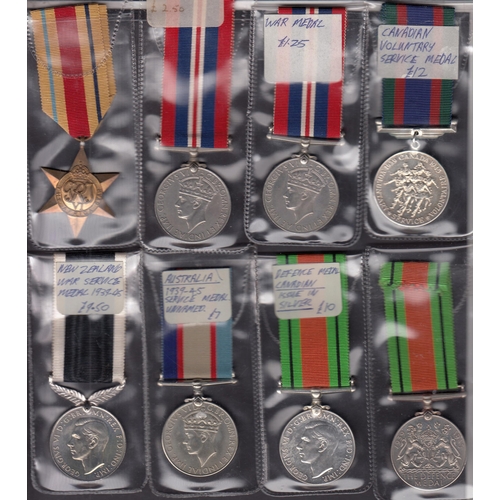 184 - UK KGVI WWII military medals x18, including x9 Stars and New Zealand War Service, Australia Service ... 