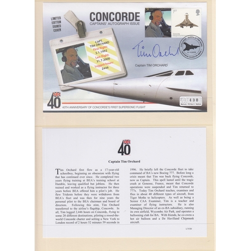 A collection of 10 signed Concorde covers, including Captain Jock Lowe ...