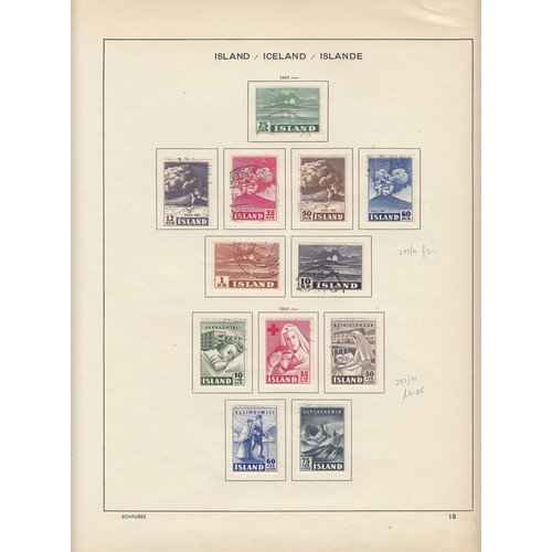 992 - 1944/81 used collection in Schaubek album, fine used range mostly in sets incl 1948 Volcanoes, 1953 ... 