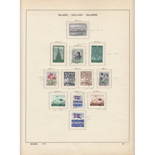 992 - 1944/81 used collection in Schaubek album, fine used range mostly in sets incl 1948 Volcanoes, 1953 ... 