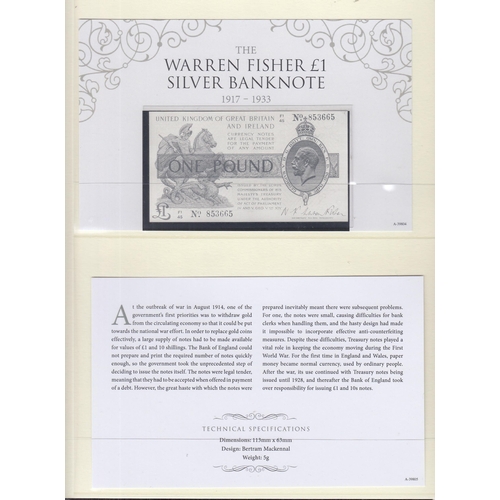 74 - A collection of 12 silver ingot replica banknotes, each weighing 5g