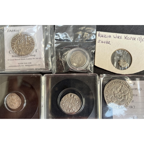 94 - A collection of x6 European Hammered coins including Cilician Armenia King Levon (1198-1219) silver ... 