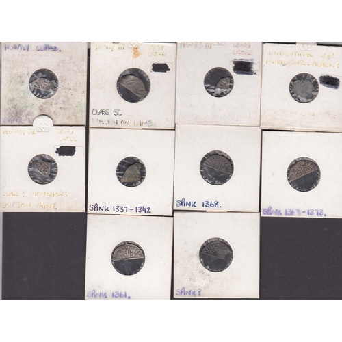 95 - A group of x10 UK silver Hammered Clipped coins mainly Henry II & III, including Long Cross penny, m... 