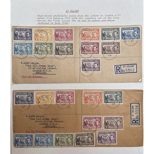 1064 - 1938 set of the 10 1938 issues each in vertical strip of 3 perforated Specimen, affixed to paper, as... 