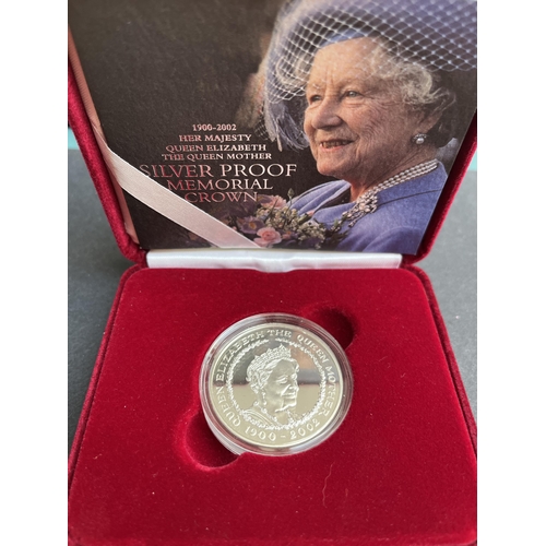 78 - A collection of x7 UK silver Proof Crowns, including 2002 Queen Mother x2 and 2002 Jubilee and 2004 ... 