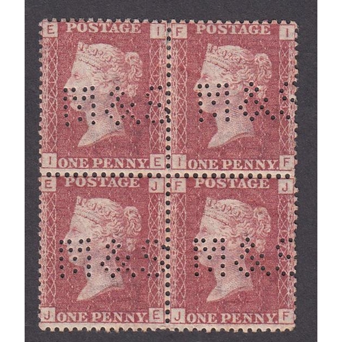 800 - 1858 1d red pl 171 in mint blk of 4 with ‘M&S’ perfin (some gum wrinkles and small perf split at top... 