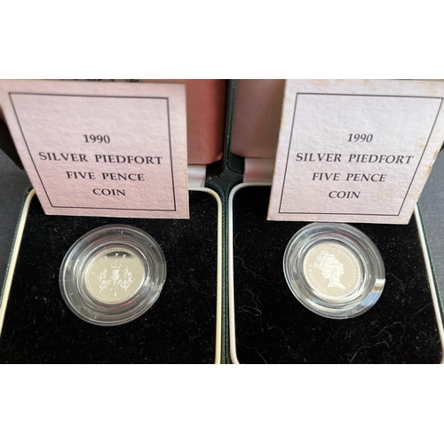 81 - A collection of x7 UK Silver Proof Piedfort coins from 5p to £2, including 1997 & 1998 silver £2 and... 