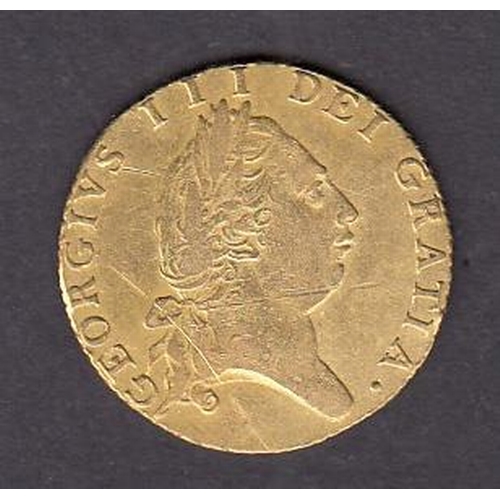 62 - UK 1790 KGIII gold ½ Guinea, noted some scratches, good condition