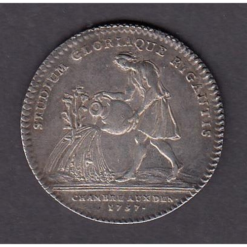 65 - France 1867 Louis XV silver Chambre Auxden commemorative medallion, in good condition
