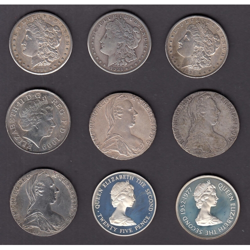 49 - A small World coin accumulation of mainly 20th Century coins, including x4 Guernsey silver Crowns bo... 